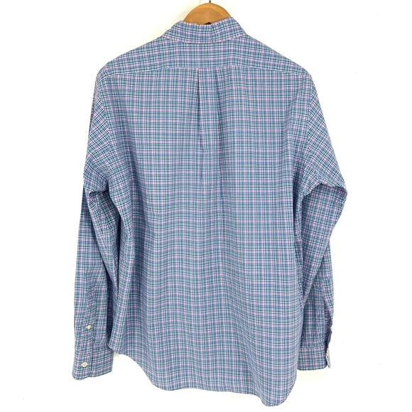 Polo Ralph Lauren Mens Button Down Shirt Size L Plaid Long Sleeve Pink Pony Logo - Picture 2 of 11